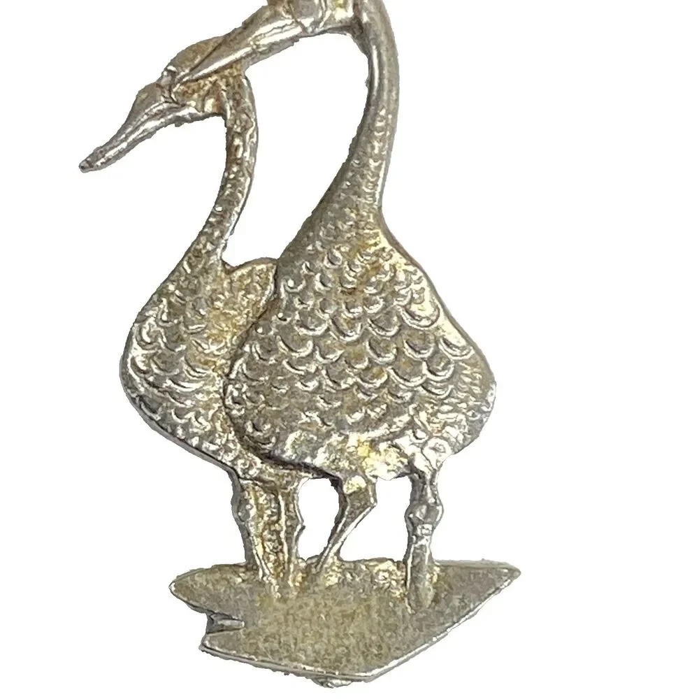 Vtg Kirk Stieff Pewter Geese Pin Brooch P Buckley Moss Society 1987 1-1/8" - Picture 3 of 9